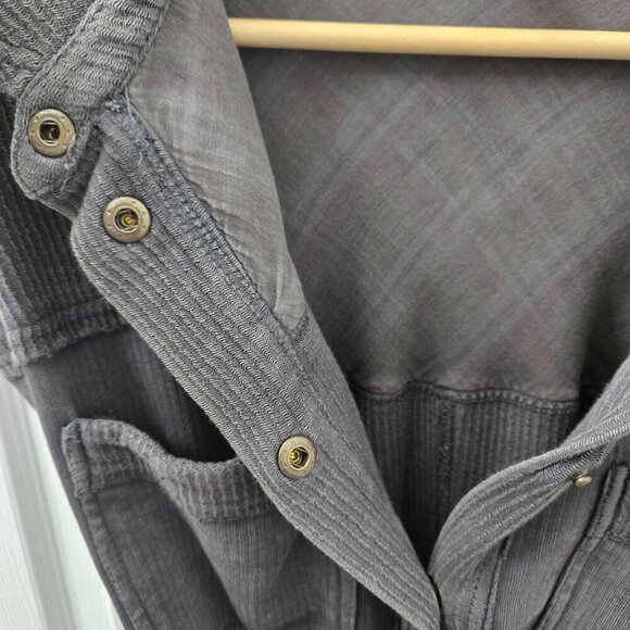 Pilcro Belted Vest Small Gray Sleeveless Belted Snap Up Utility Grunge Goblin - Picture 11 of 15